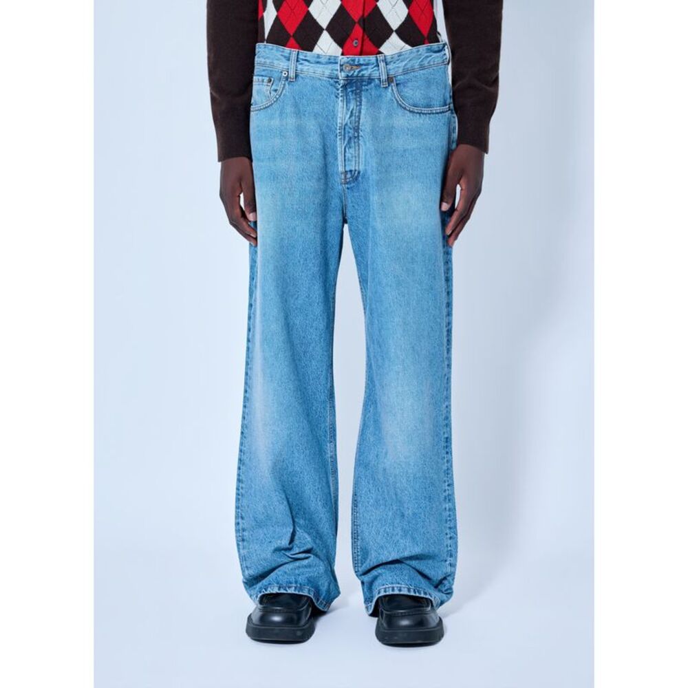 Miu Miu Men Five-Pocket Washed Denim Jeans